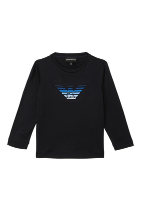 Jersey Jumper with Gradient Eagle Embroidery